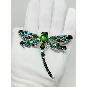 Rhinestone Dragonfly Brooch